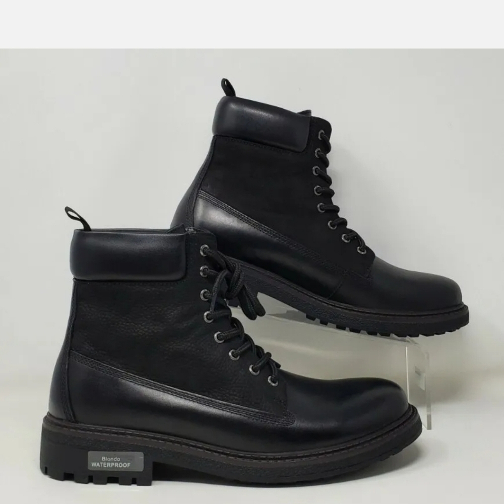 Blondo Men's Waterproof Ankle Boots Black  Lace Up B1172 014 Size 9 New
